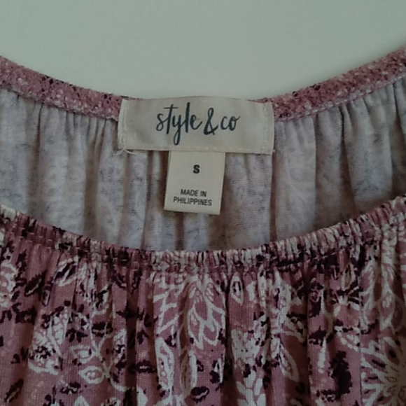 Style and Co pink/purple floral blouse size S - Picture 4 of 8